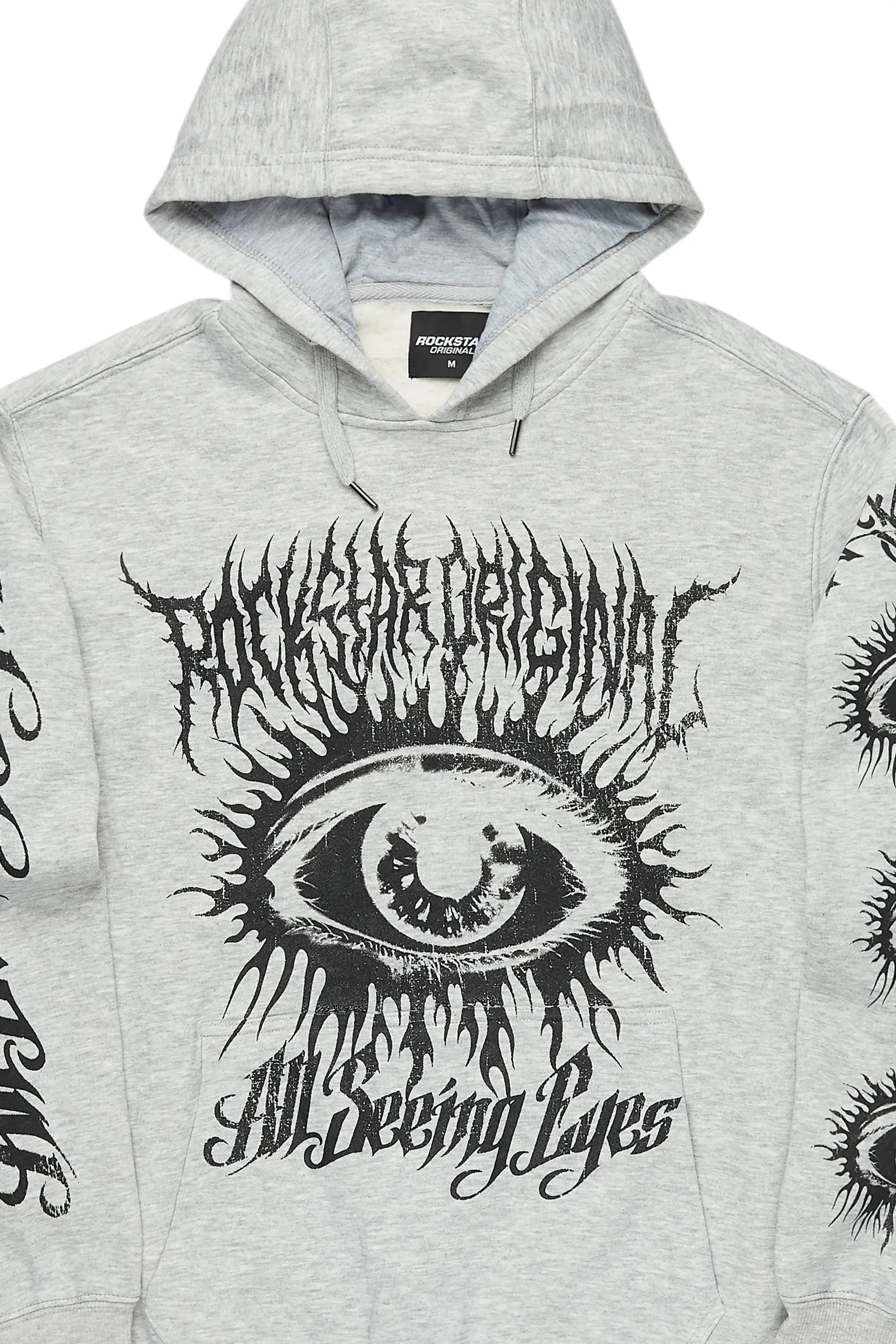 All Seeing Eyes Heather Grey Graphic Hoodie