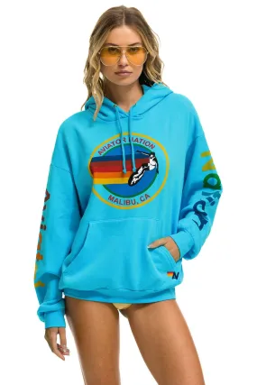 AVIATOR NATION MALIBU RELAXED PULLOVER HOODIE - NEON BLUE