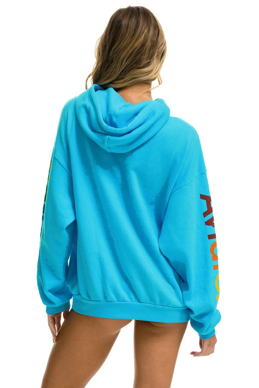 AVIATOR NATION MALIBU RELAXED PULLOVER HOODIE - NEON BLUE