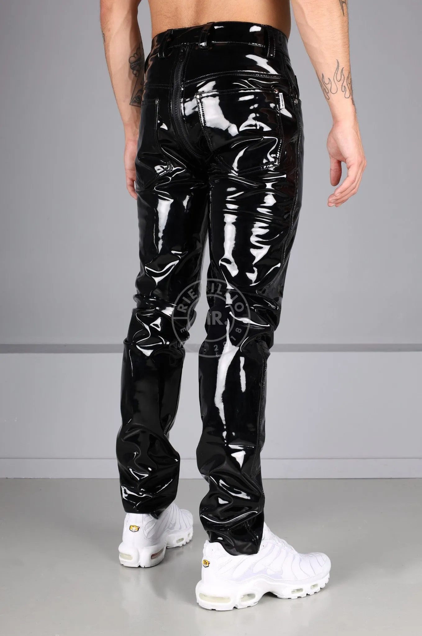 Black PVC Pants - Thru Zip