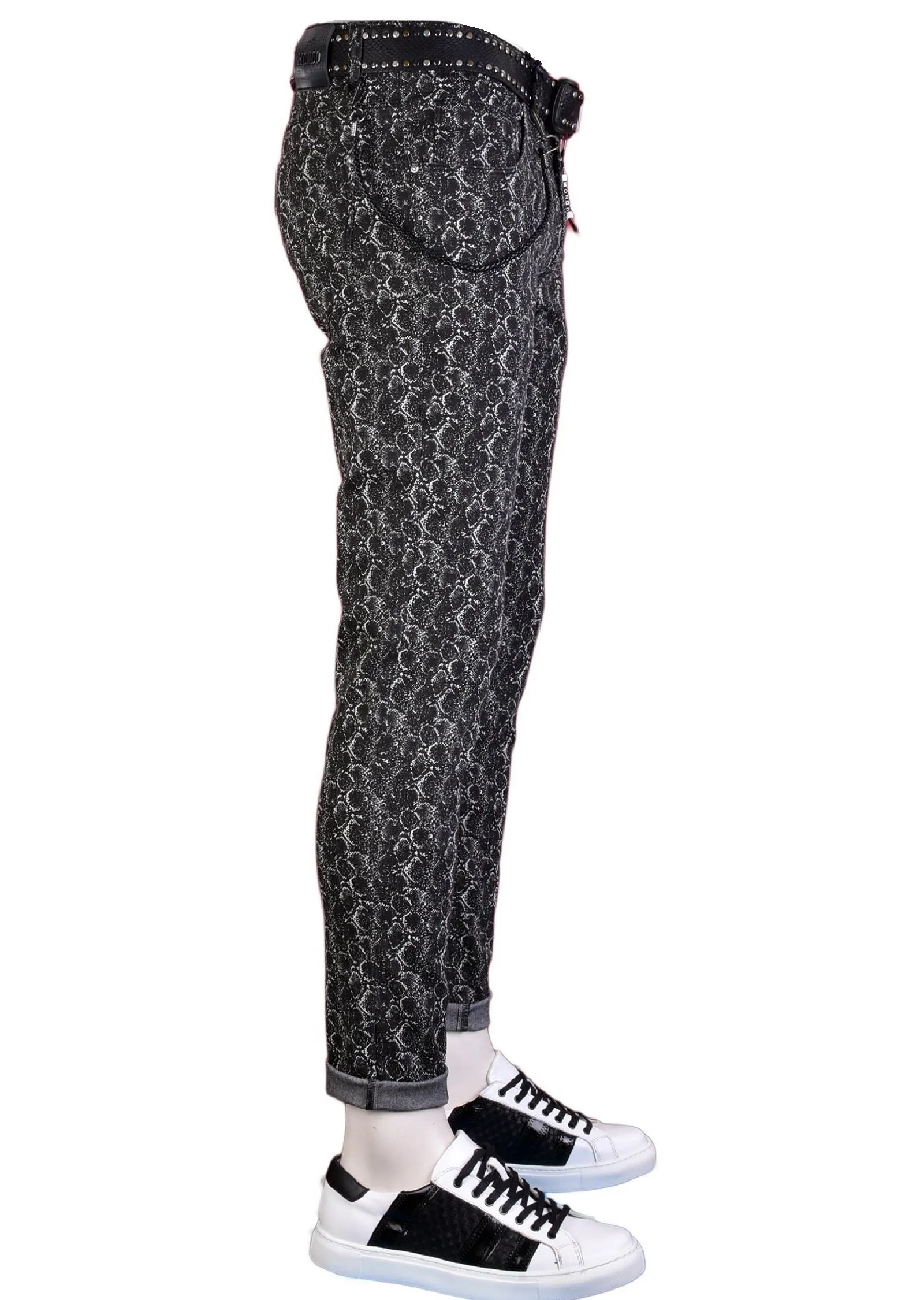 Black White Snake Print Pants