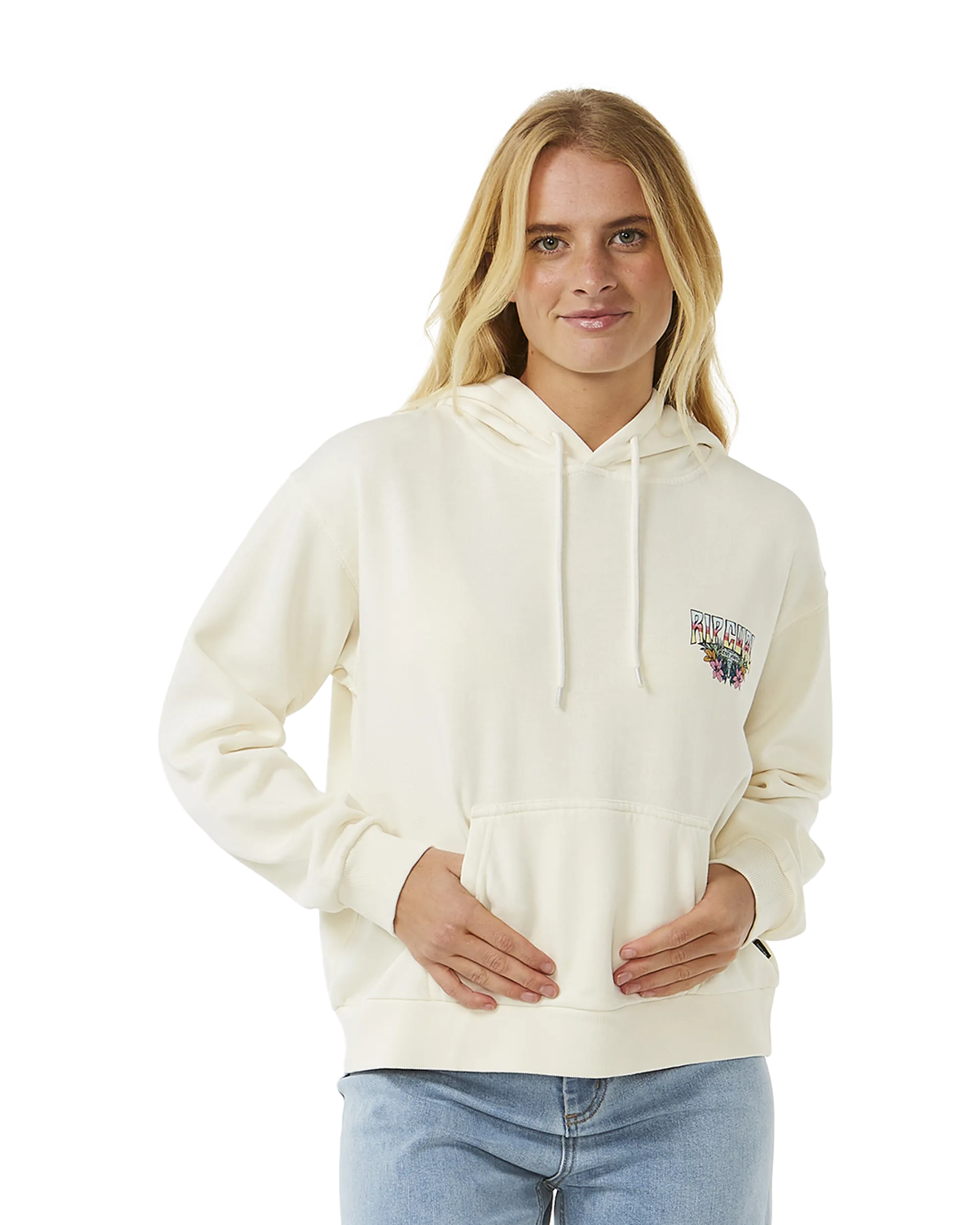 Block Party Relaxed Hoodie in Bone