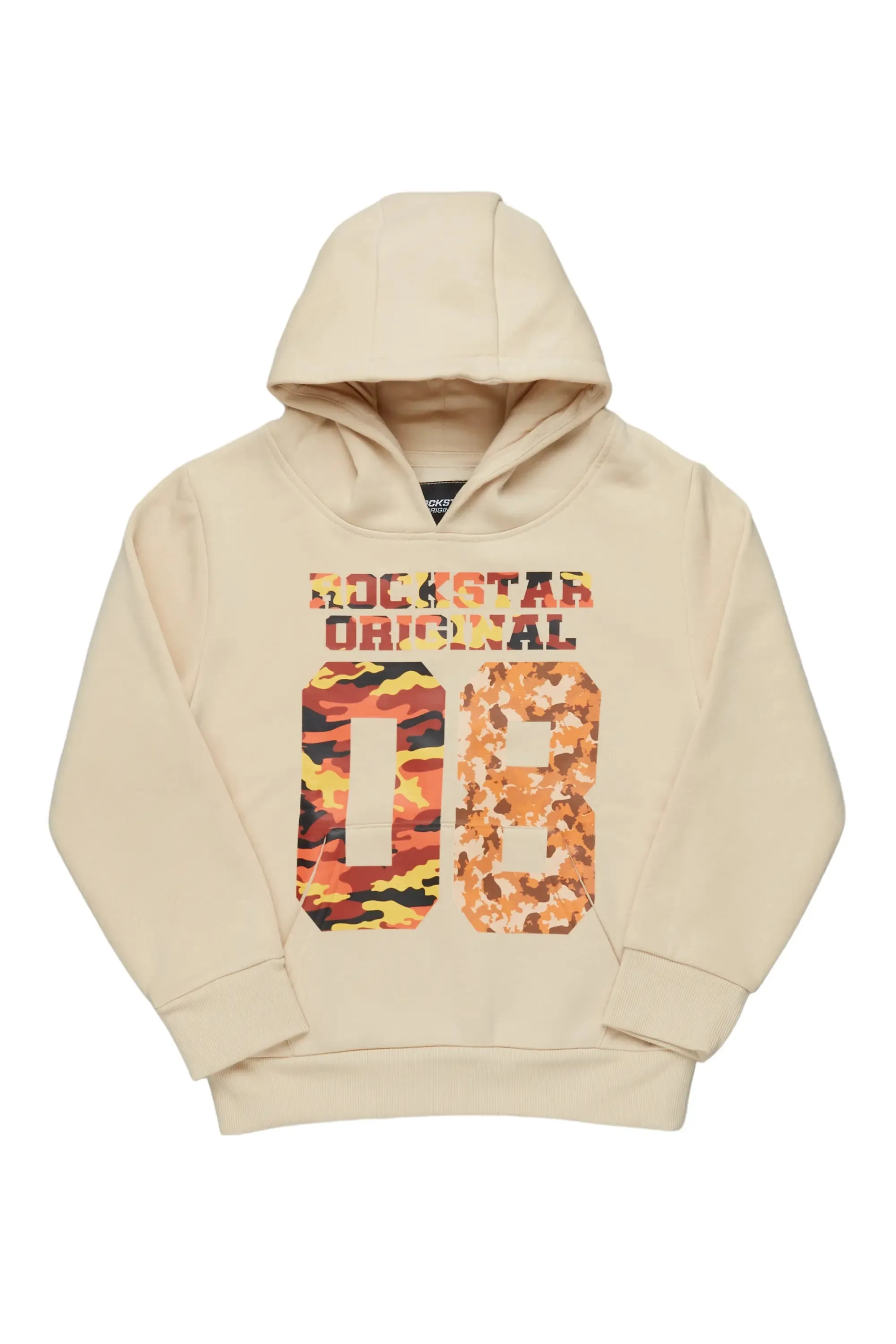 Boys Cassian Beige Graphic Hoodie