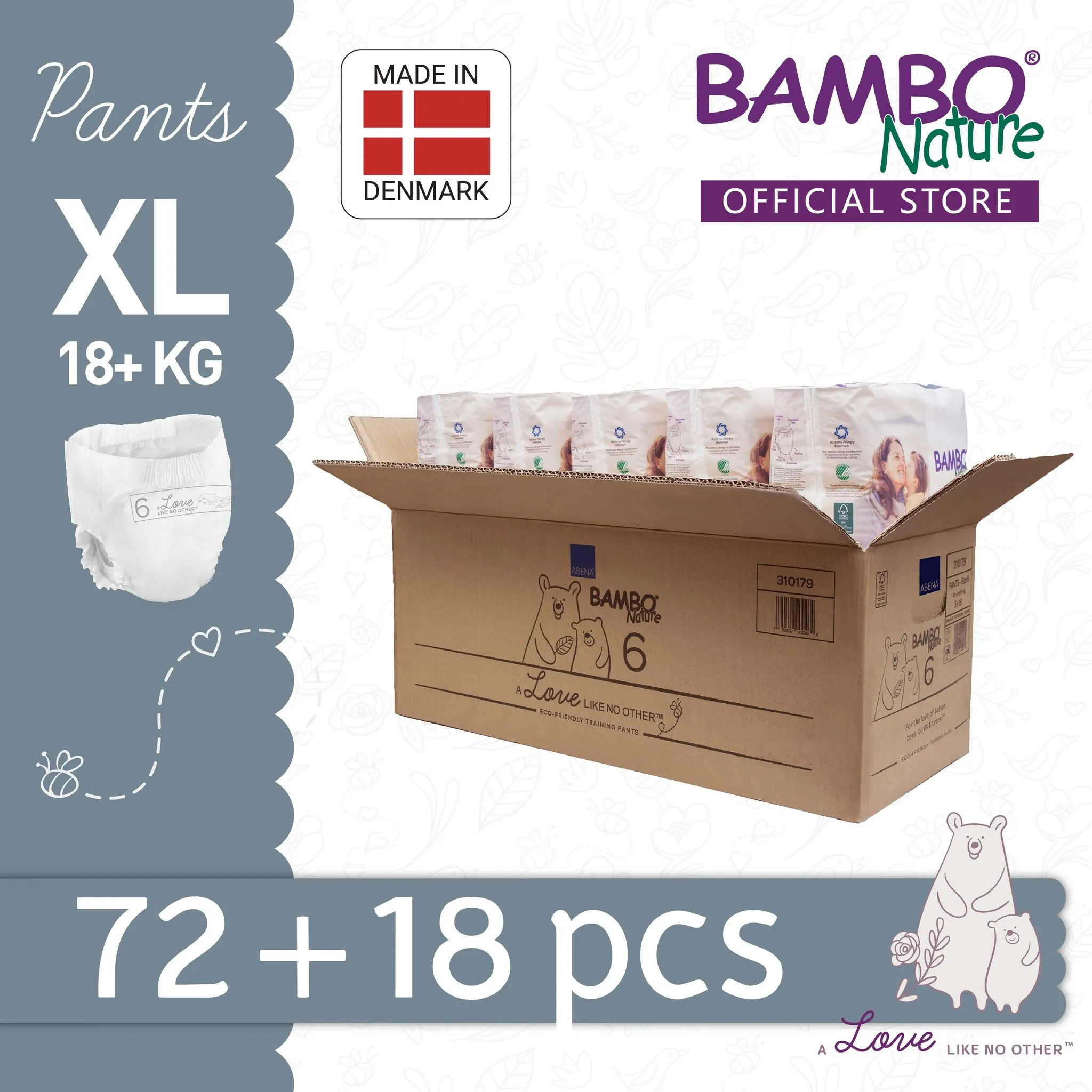 [BUNDLE] Bambo Nature Dream Pants (XL) - Size 6, (72 18pcs)