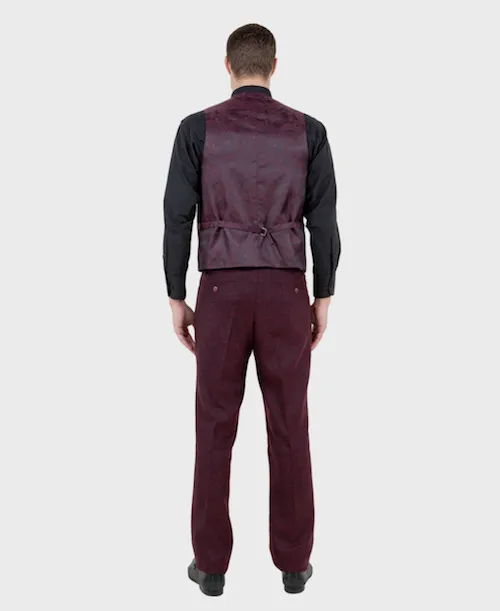 Burgundy Tweed 3 Piece Suit