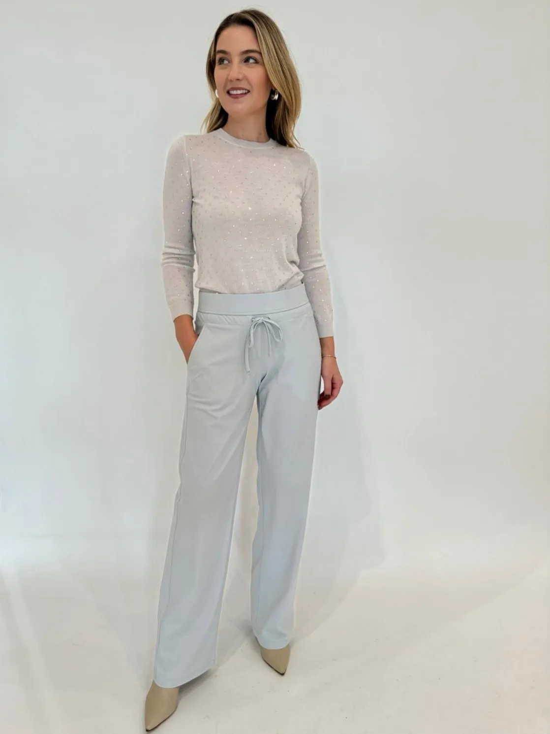 Candice Straight Pants - Light Grey