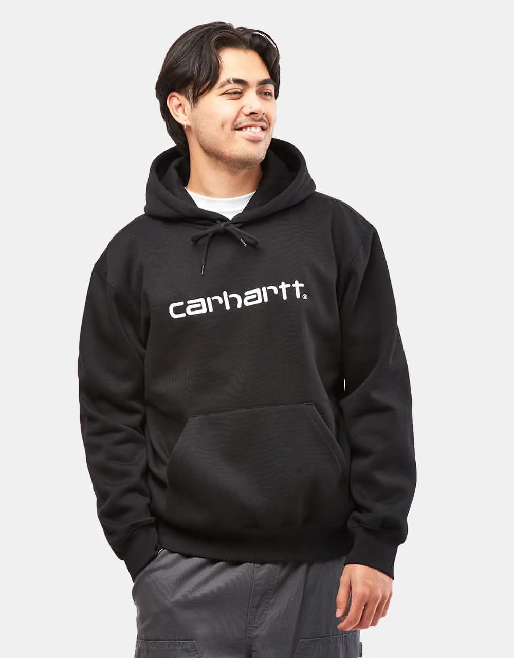 Carhartt WIP Hooded Carhartt Sweatshirt - Black/White