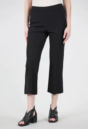 Crepe Crop Flare Pant, Black