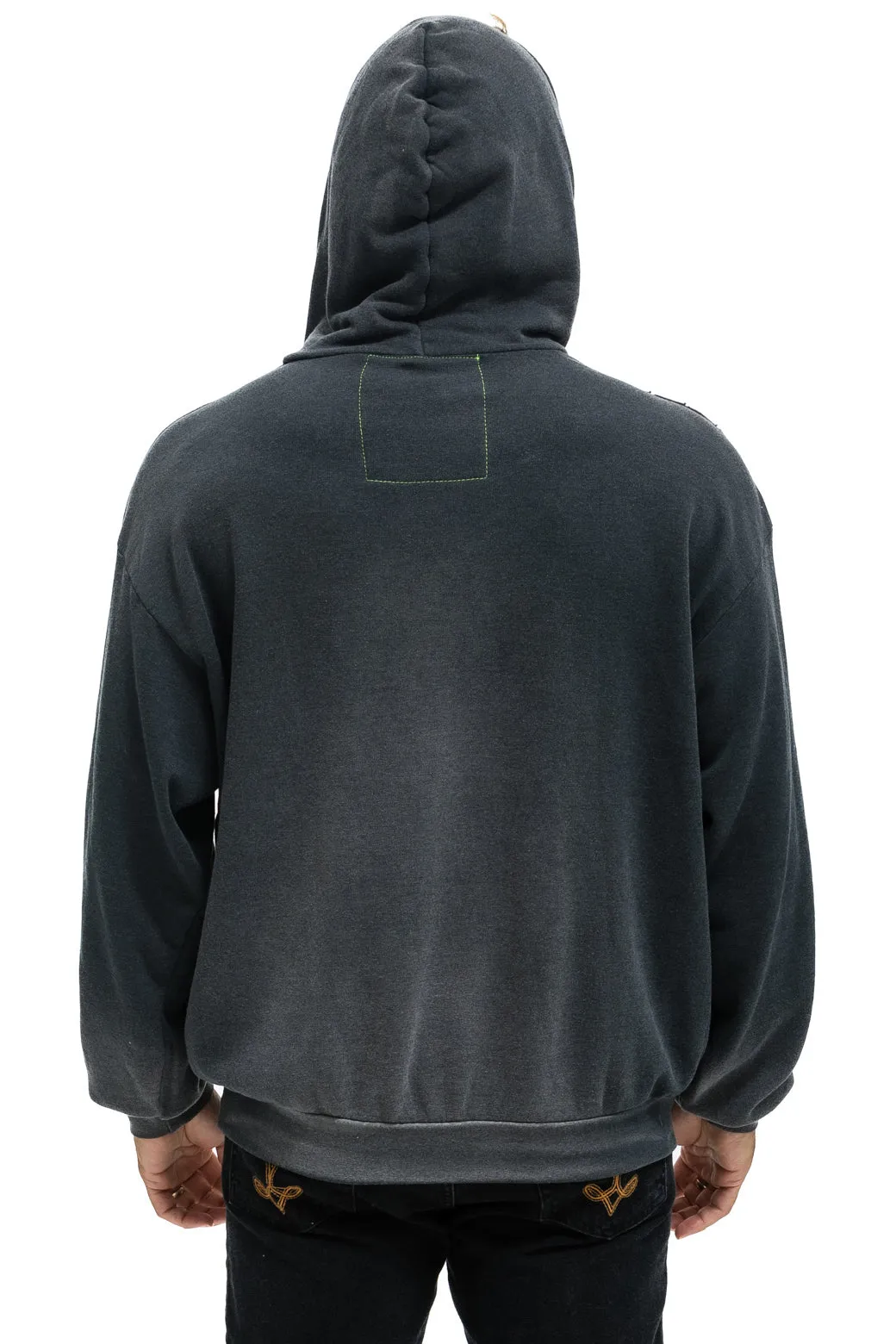 CROSS STRIPE RELAXED PULLOVER HOODIE - FADED SMOKE