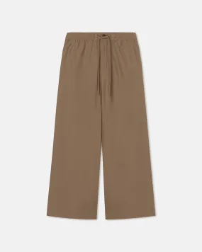 Einar - Slub Shirting Drawstring Pants - Fossil Brown