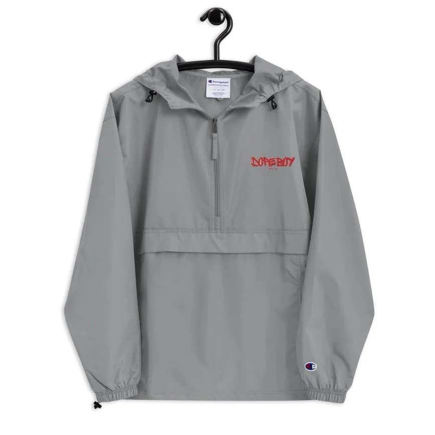 Embroidered Champion Packable Jacket Graphite