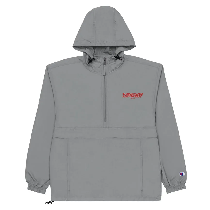 Embroidered Champion Packable Jacket Graphite