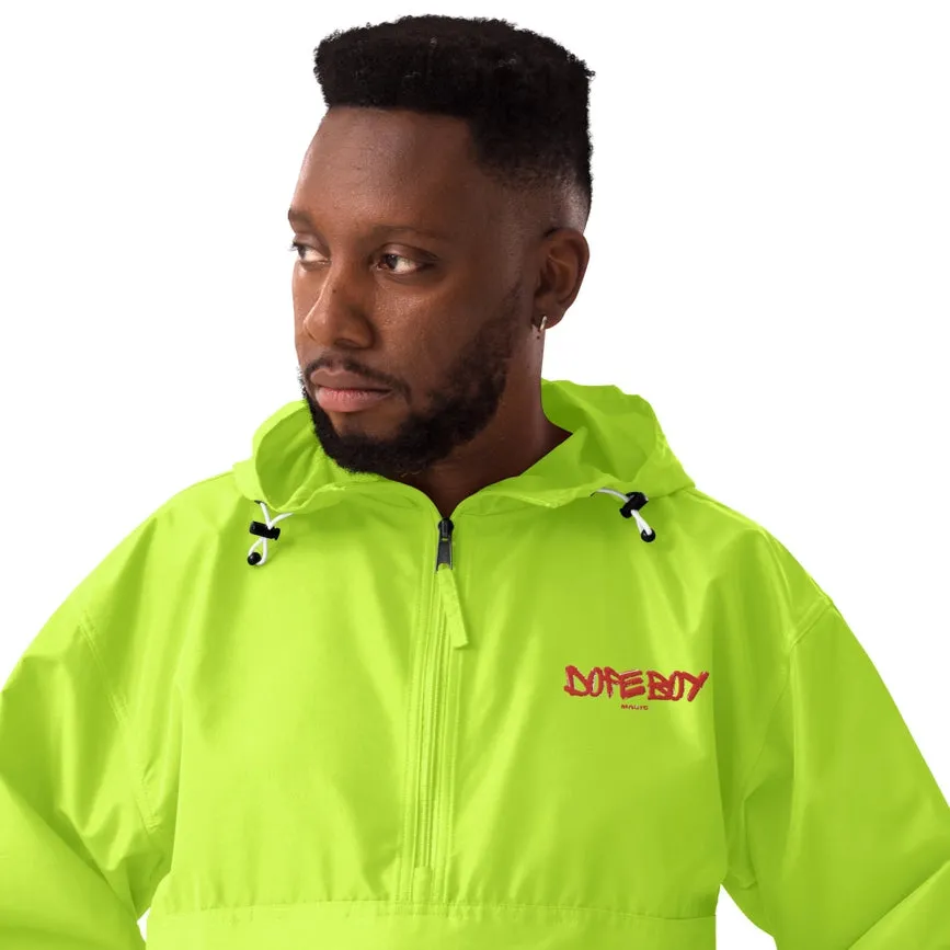 Embroidered Champion Packable Jacket Safety Green