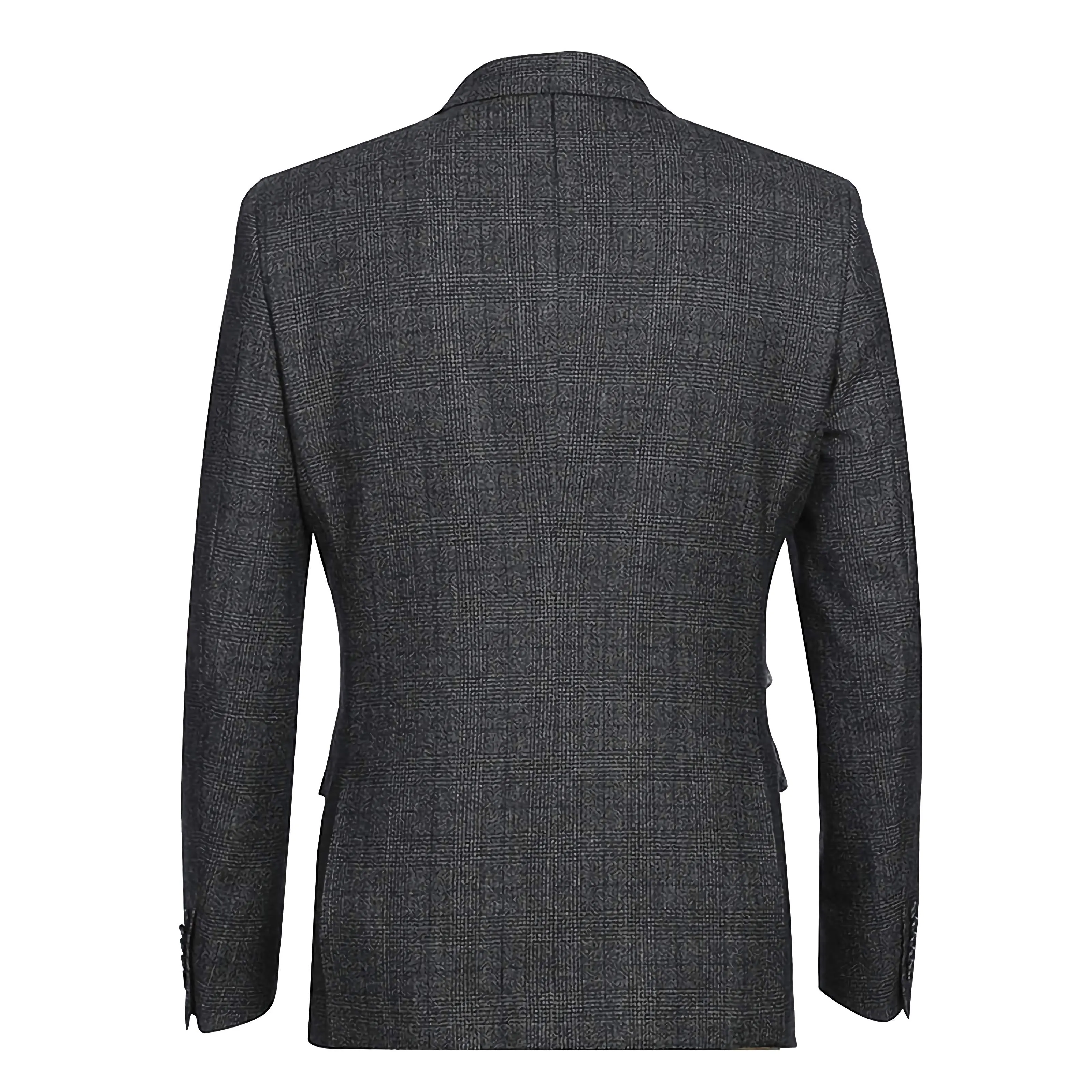 English Laundry 100% Wool Charcoal Checked Slim Fit Suit