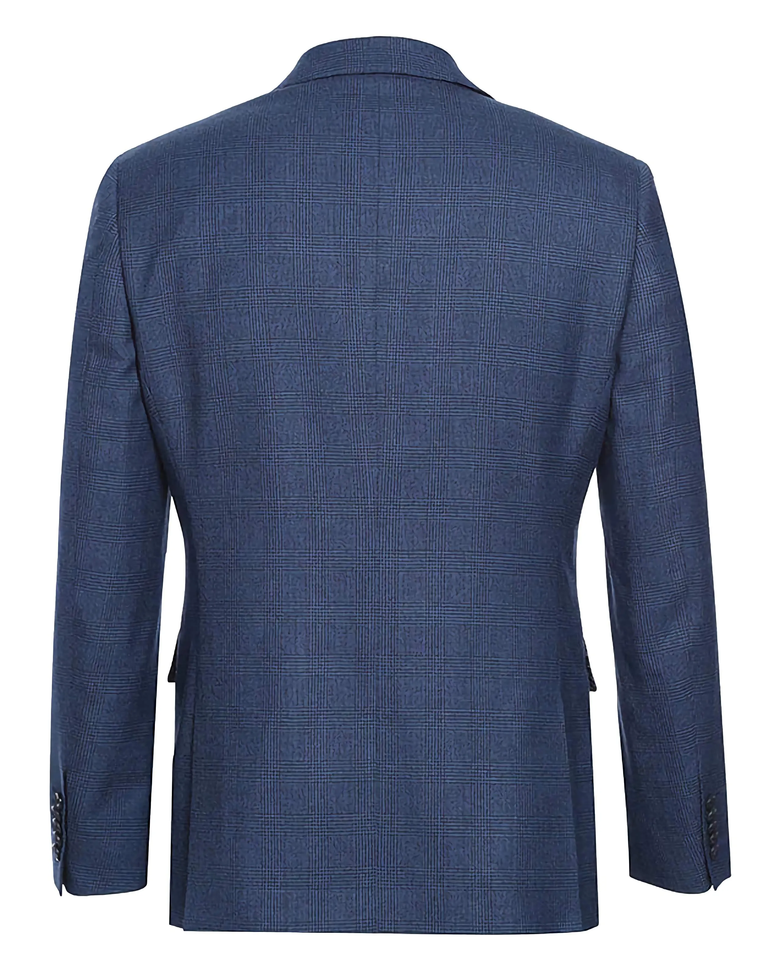 English Laundry Wool Blend Blue Checked Slim Fit Suit