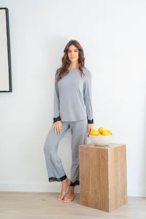 Gray Soft Long-sleeve PJ set