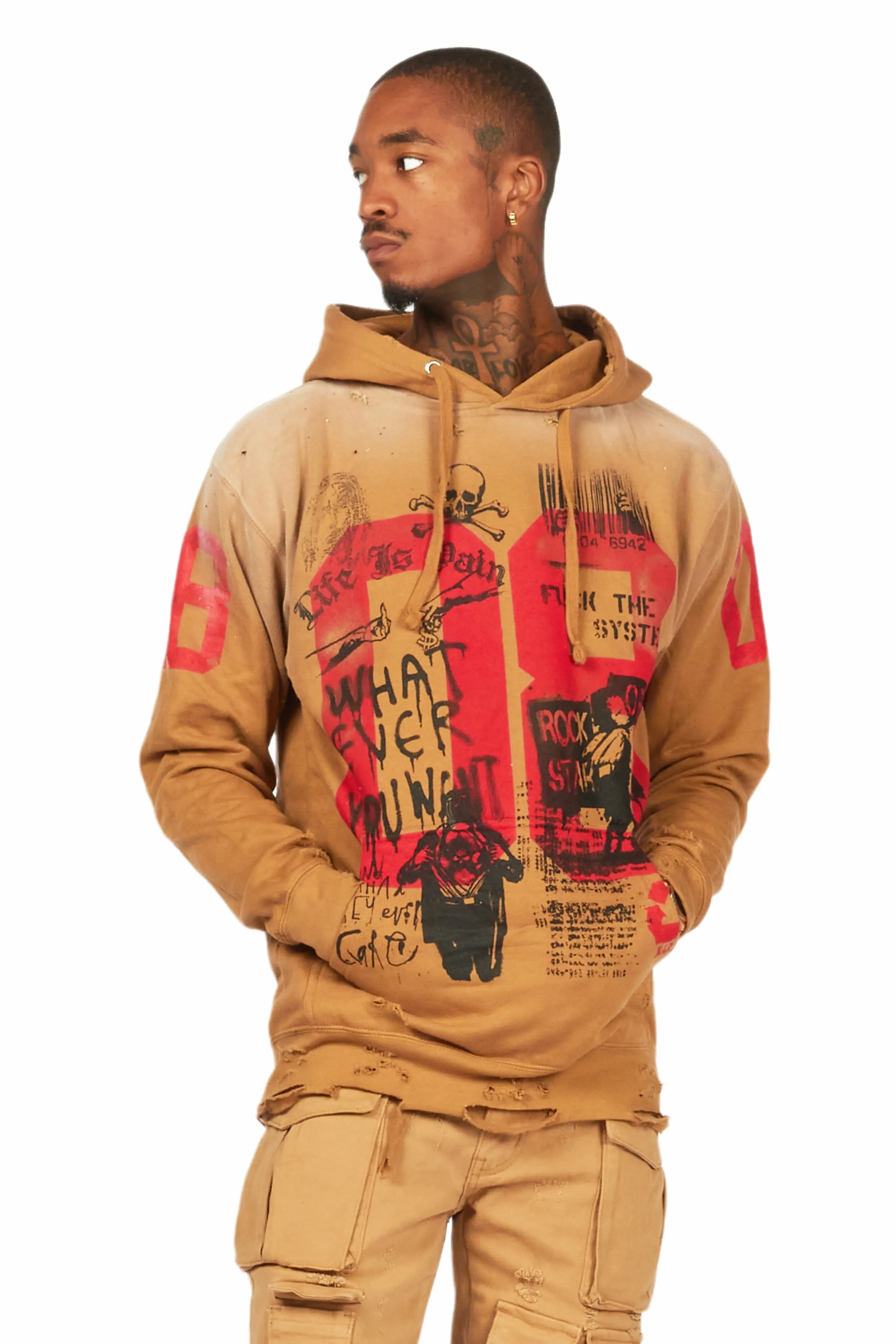 Grill Tan Graphic Hoodie