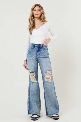 HIGH RISE WIDE LEG IN VINTAGE ACID WASH