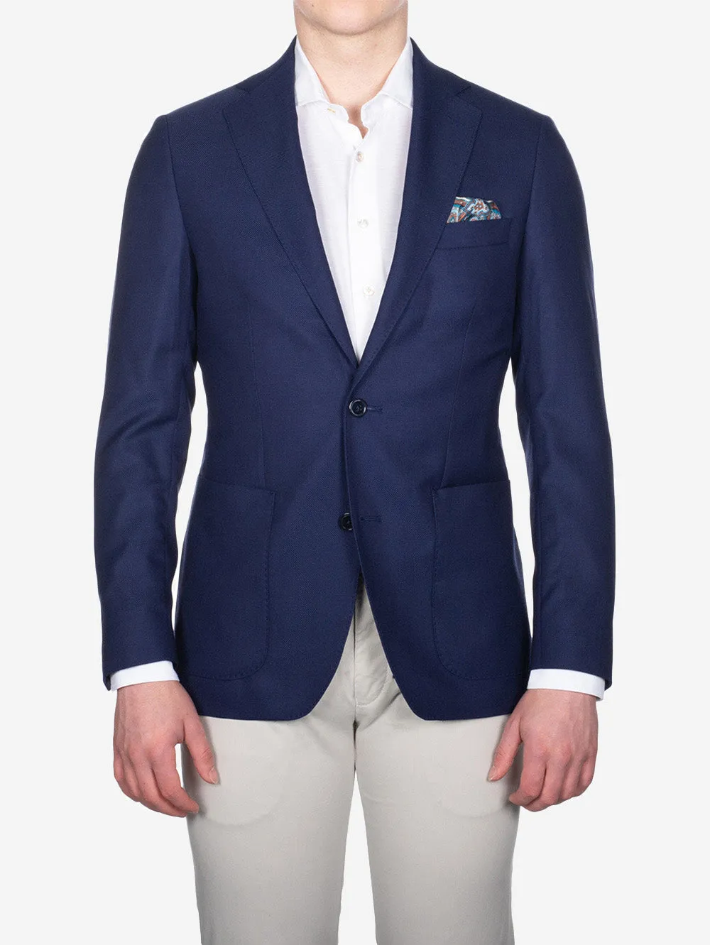 Hopsack Patch Pocket Sports Jacket Blue