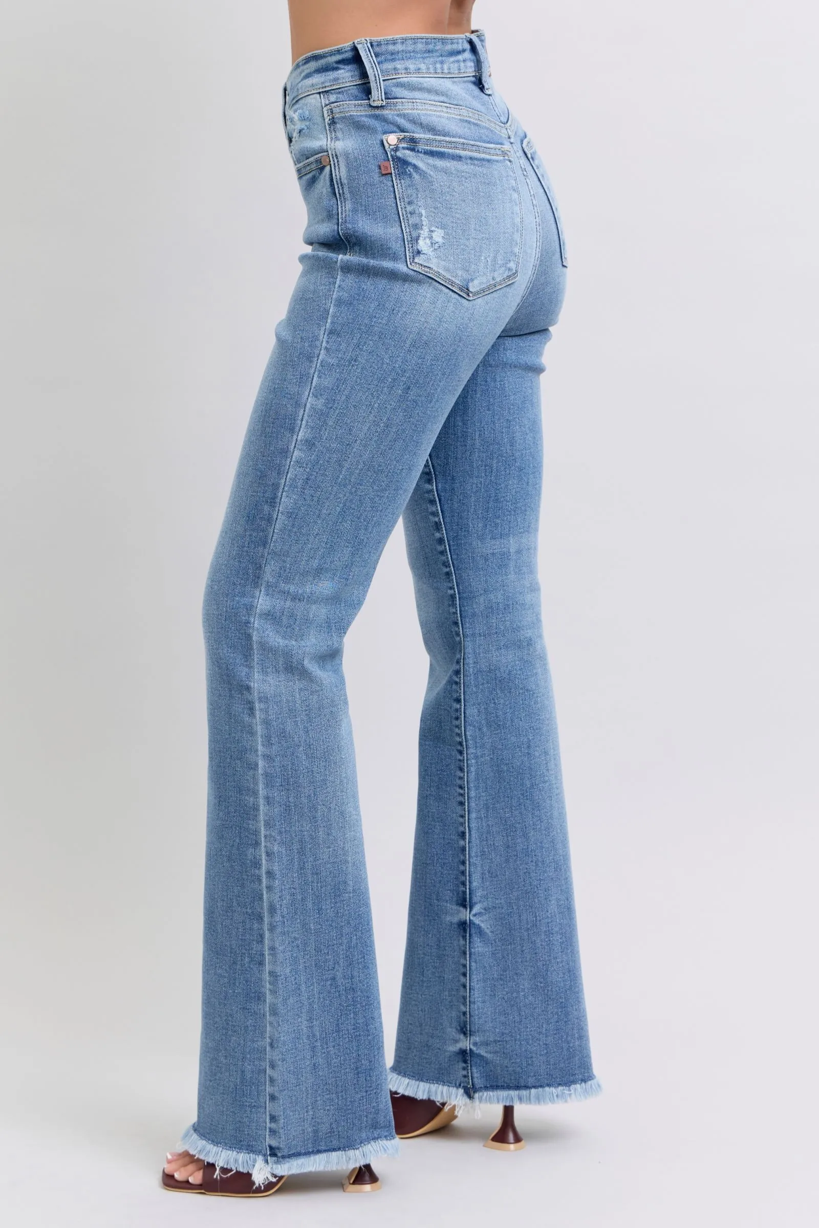 Judy Blue High Waist Boot Cut with Fray Hem