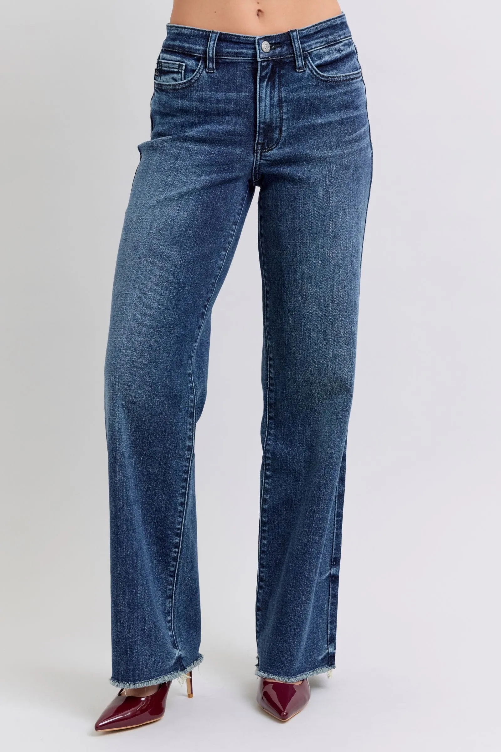 Judy Blue Mid Rise Wide Leg Tinted Classic Jeans