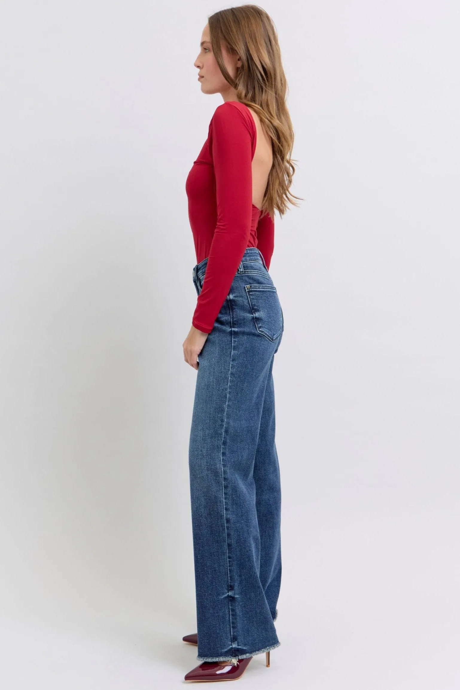 Judy Blue Mid Rise Wide Leg Tinted Classic Jeans