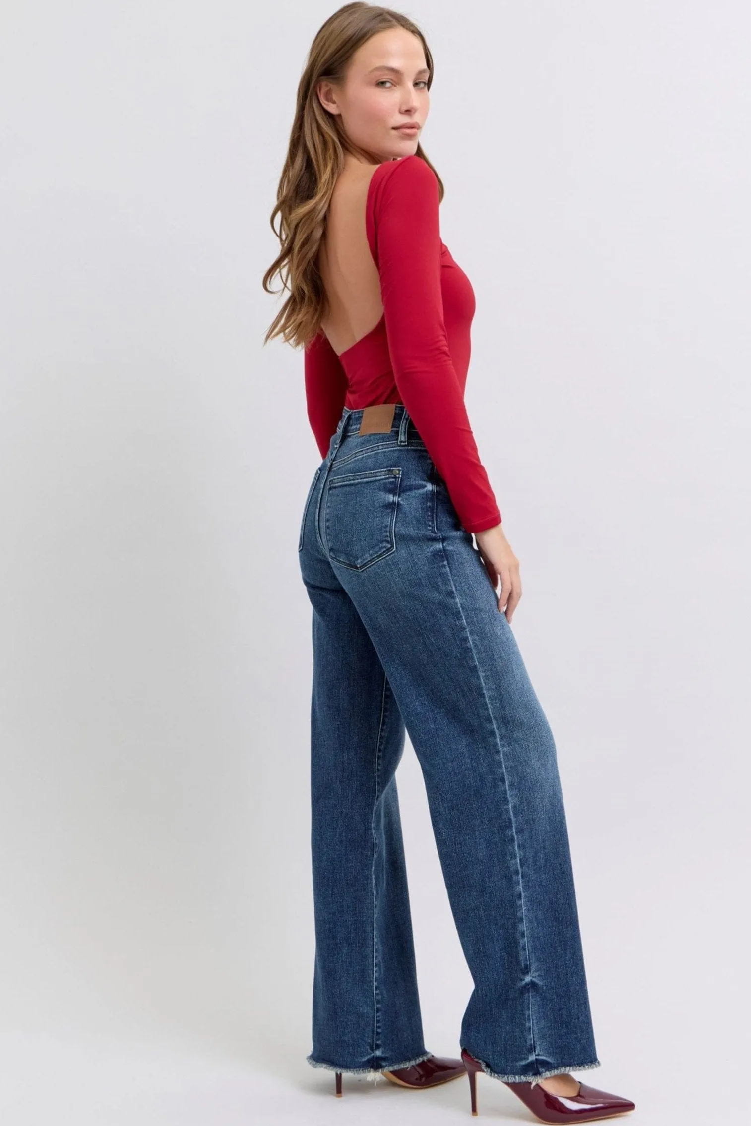 Judy Blue Mid Rise Wide Leg Tinted Classic Jeans