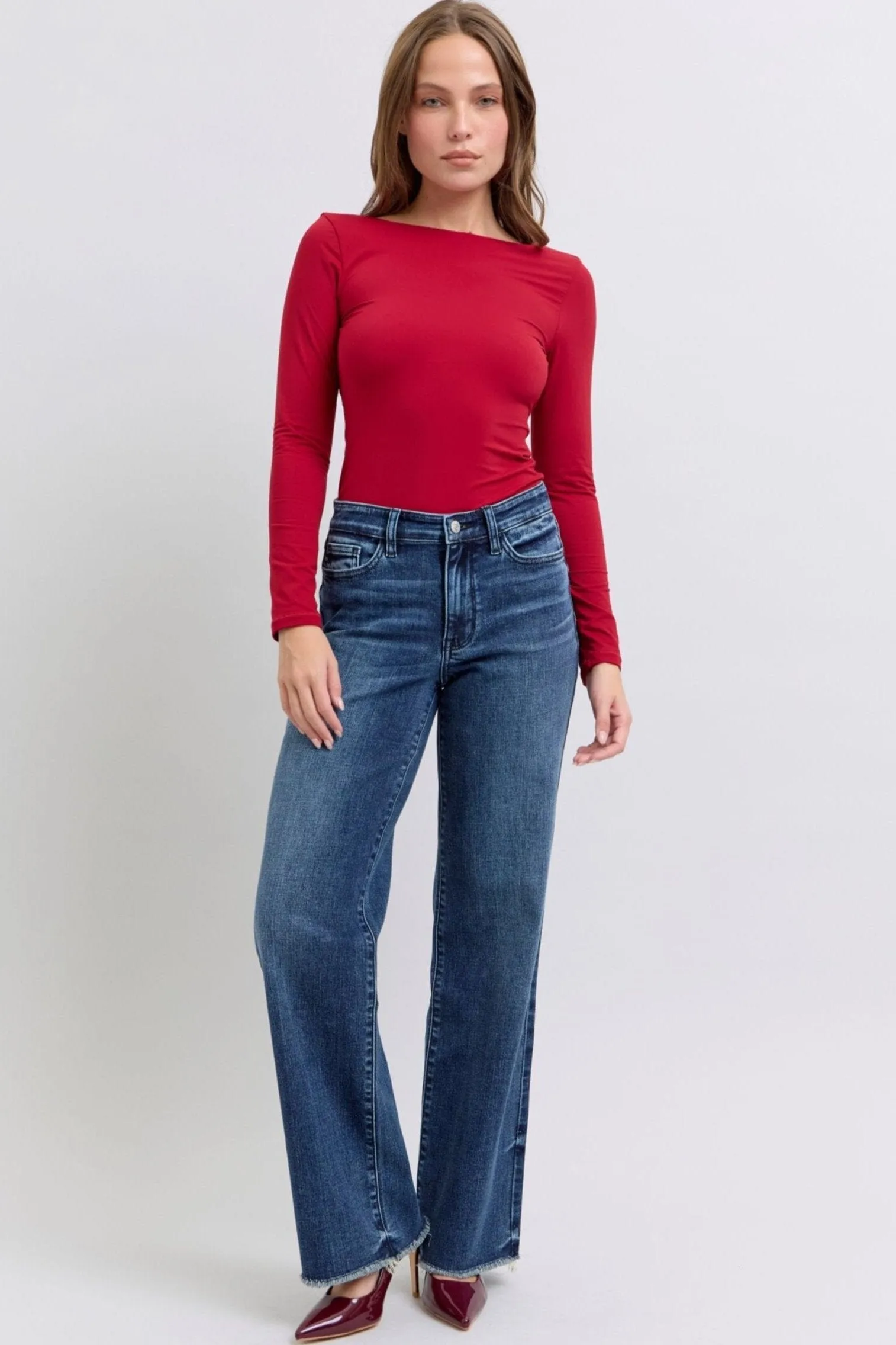 Judy Blue Mid Rise Wide Leg Tinted Classic Jeans