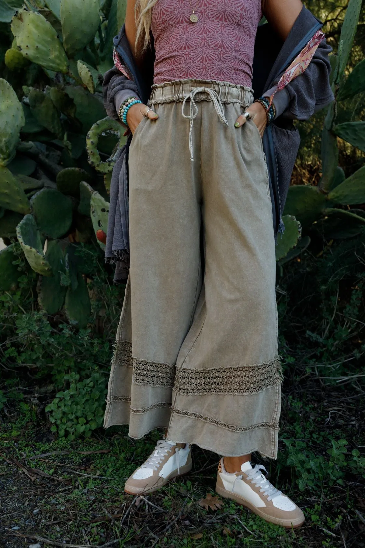 Just Breathe Wide Leg Pants - Mocha