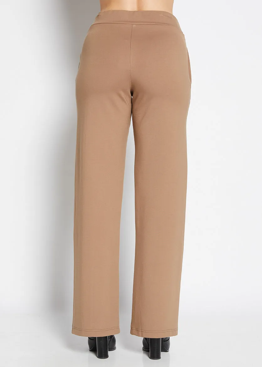 Marist ponte wide leg pant in Ginger