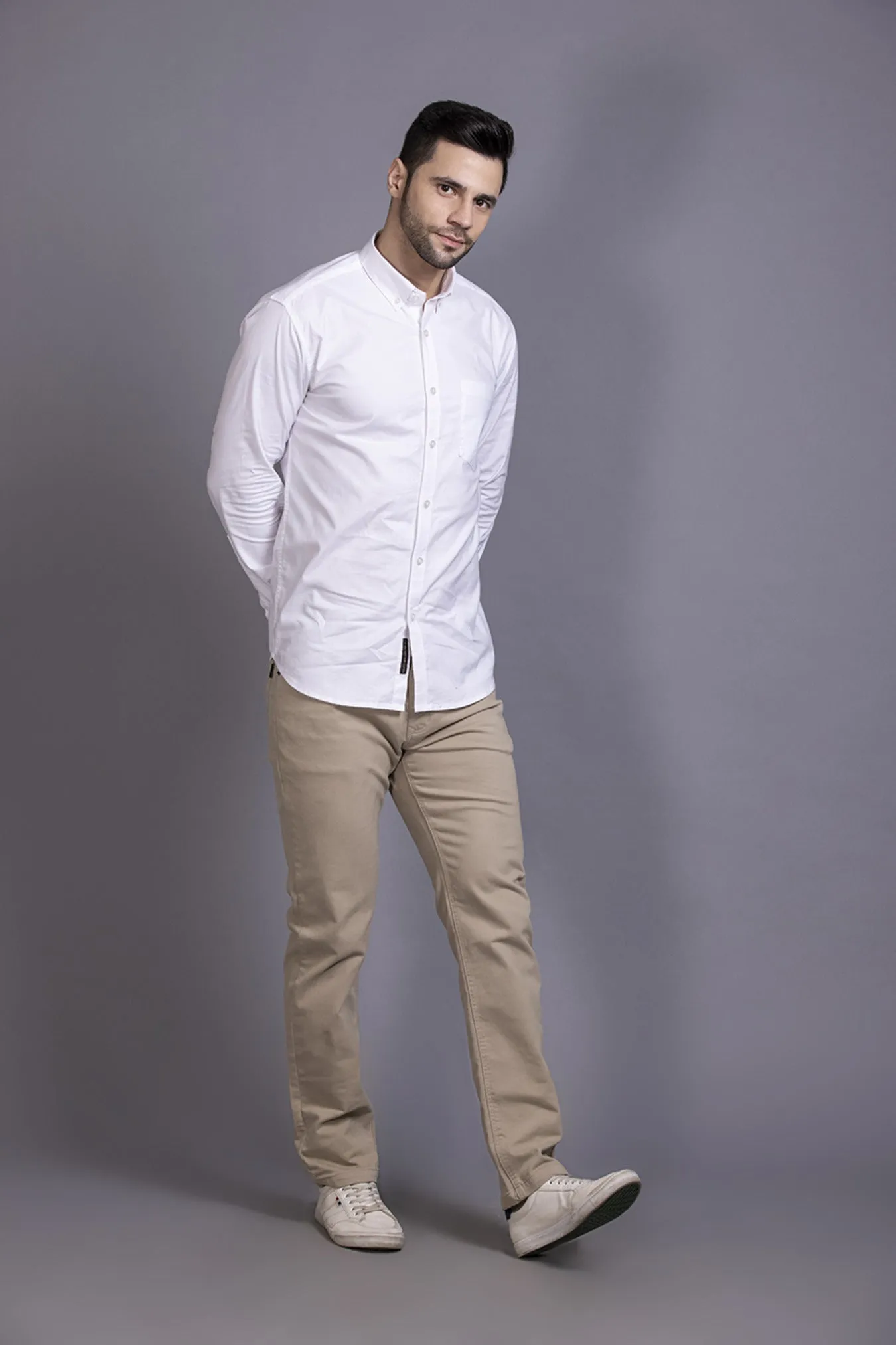 Men Colored jeans Slimfit-Cream