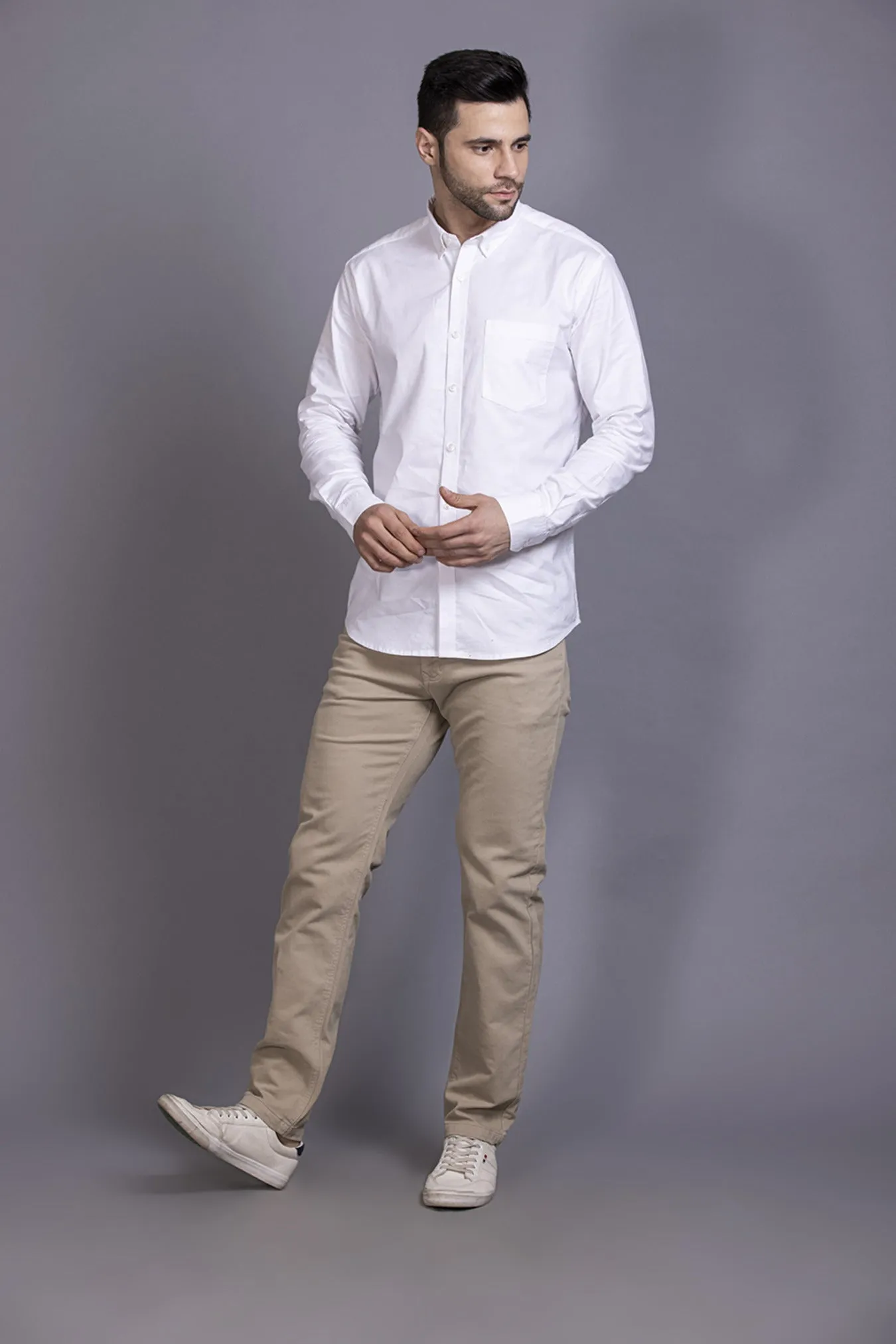 Men Colored jeans Slimfit-Cream