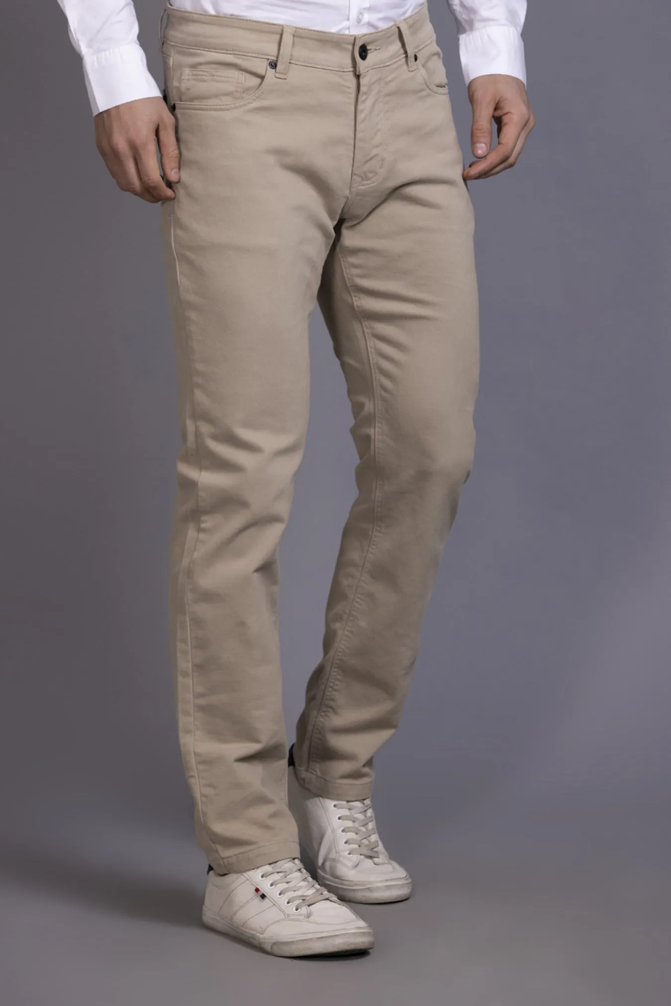 Men Colored jeans Slimfit-Cream