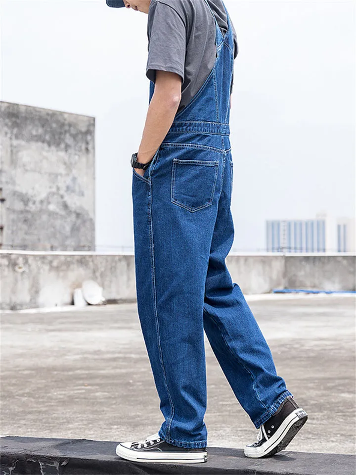 Men's Classic Wear Resistant Loose Denim Overalls