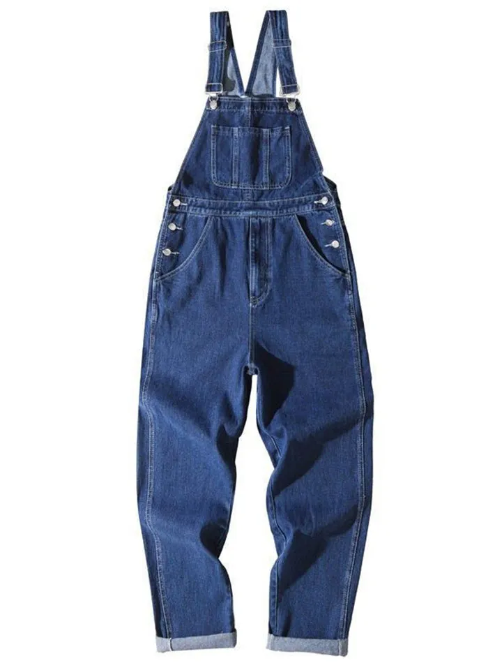 Men's Classic Wear Resistant Loose Denim Overalls