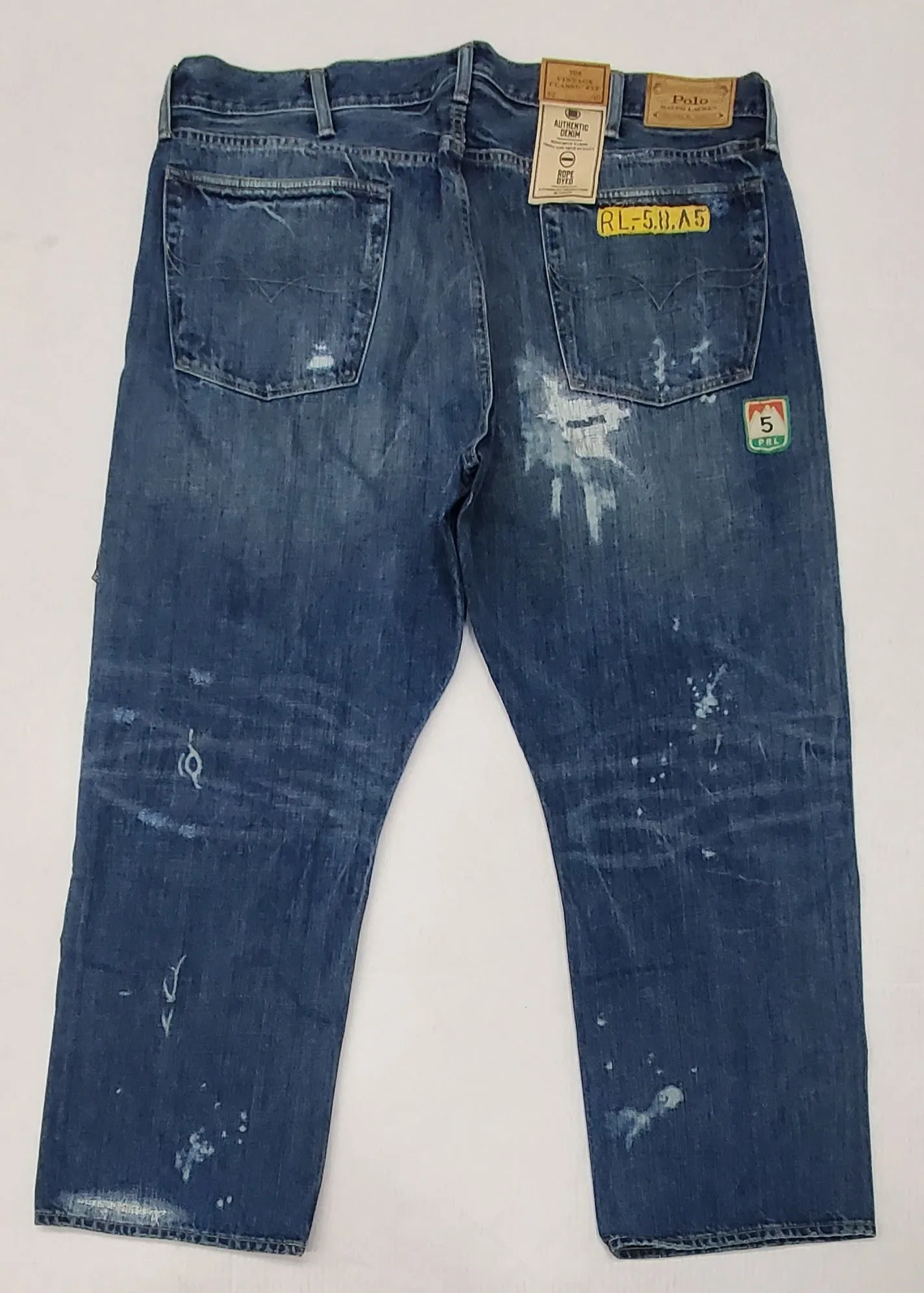 Nwt Polo Big & Tall Patches Distressed Classic Fit Jeans