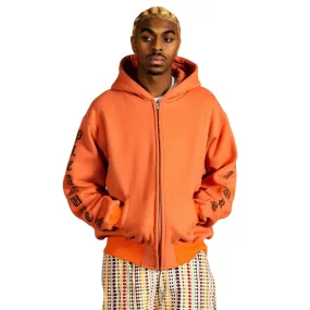 Pleasures Oe Zip Up Hoodie Rust