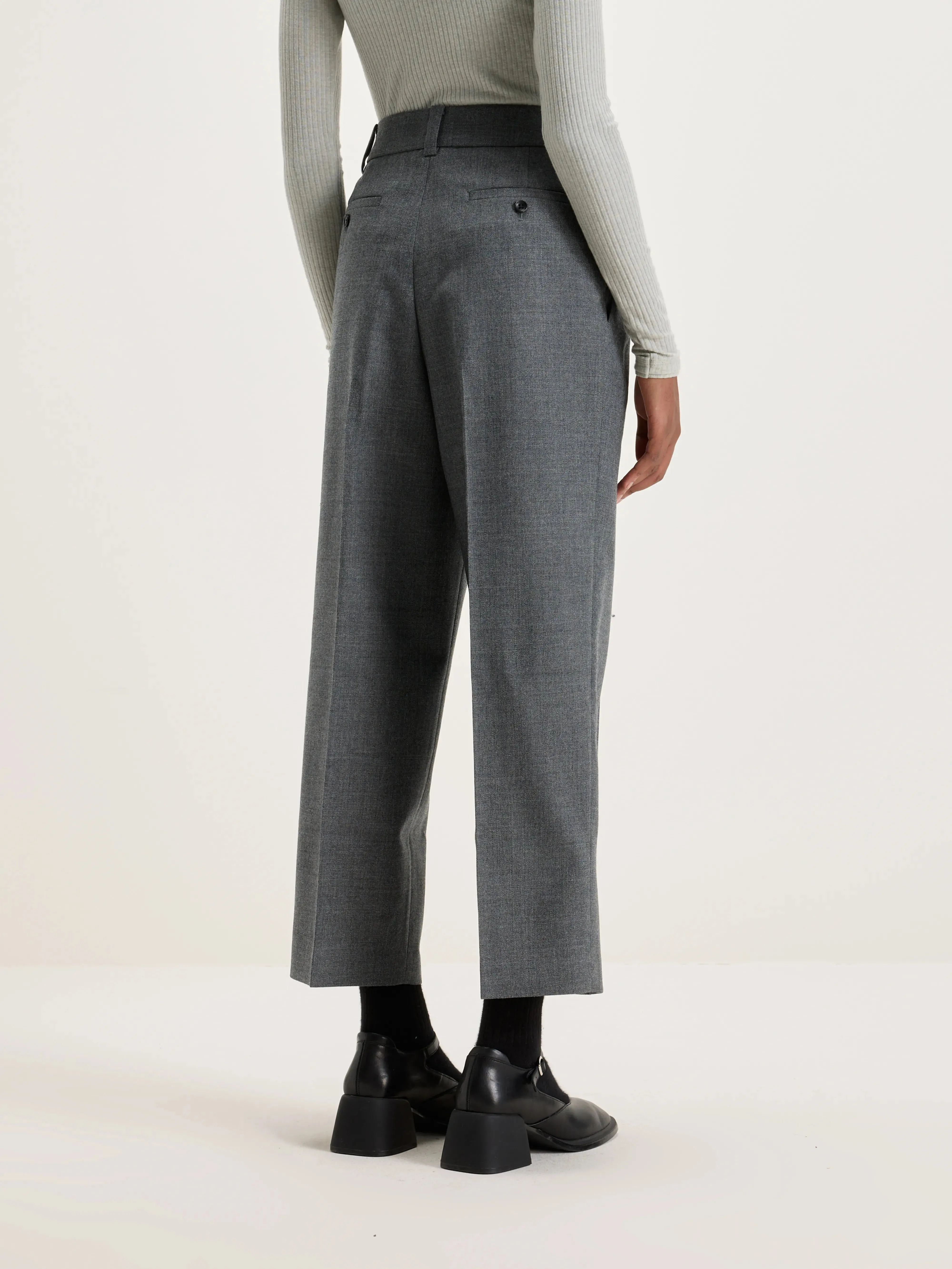 Port Straight Wool Pants  (242 / W / GREY)