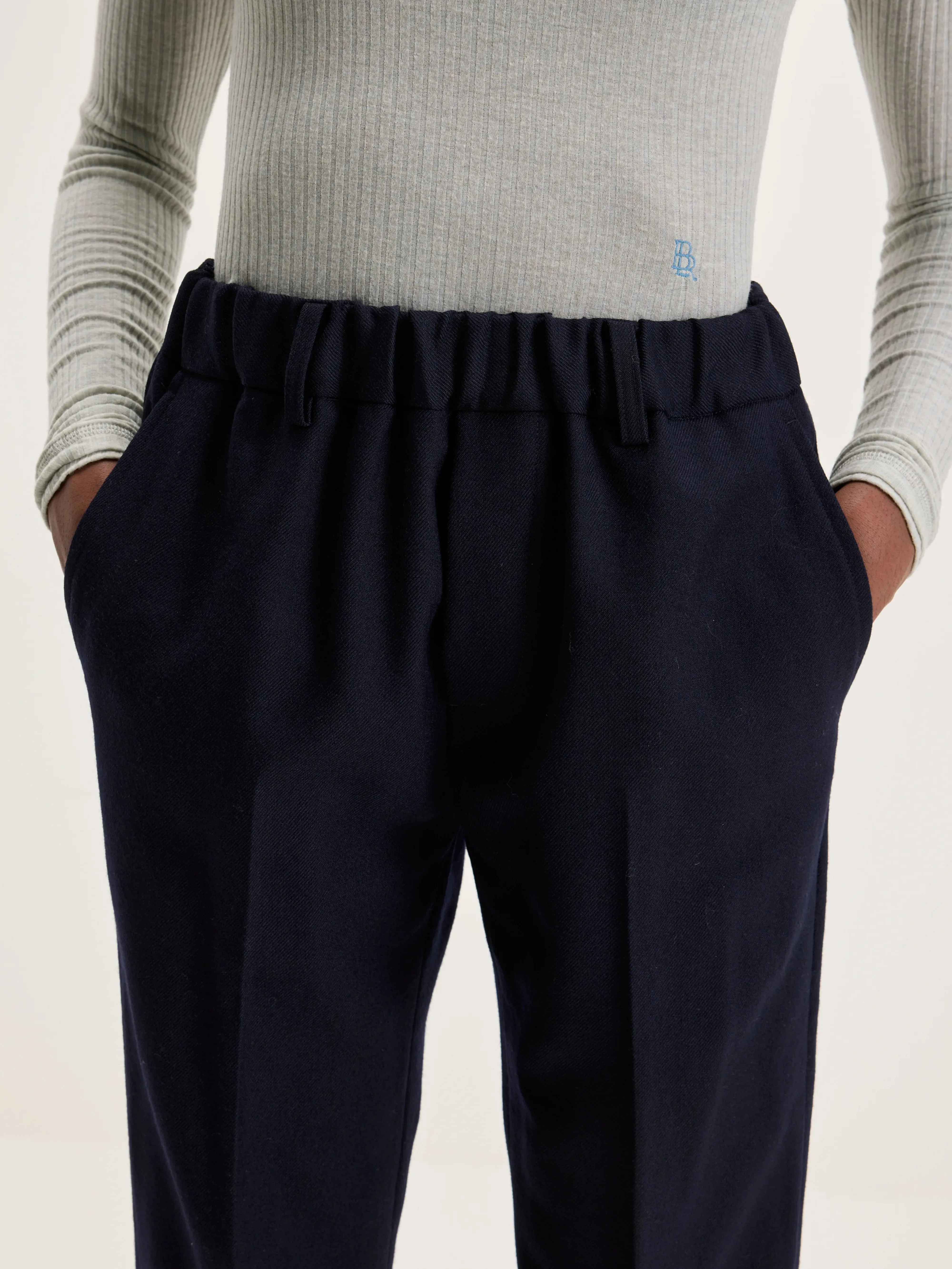 Robin Wool Pants  (242 / W / NAVY)