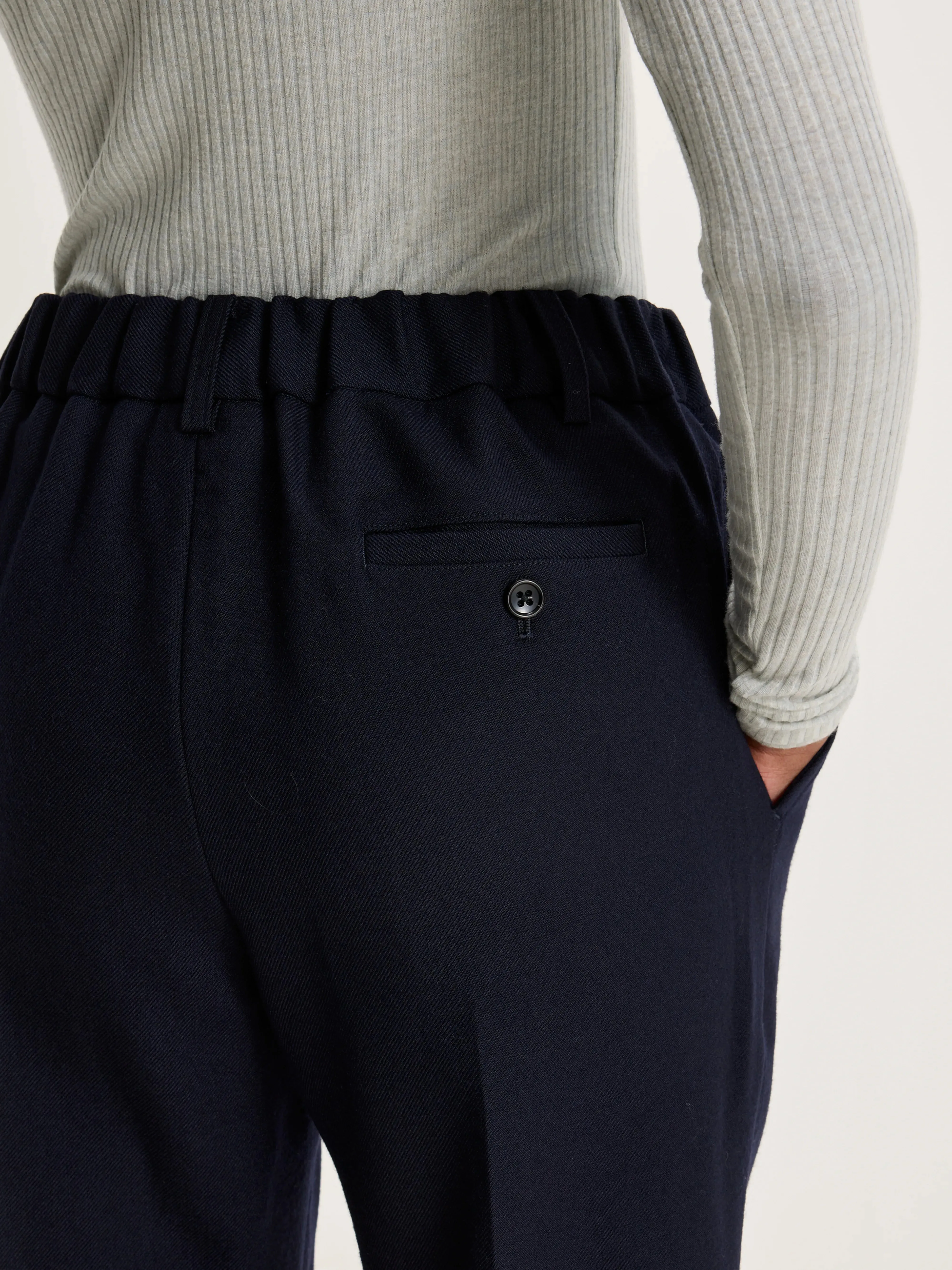 Robin Wool Pants  (242 / W / NAVY)