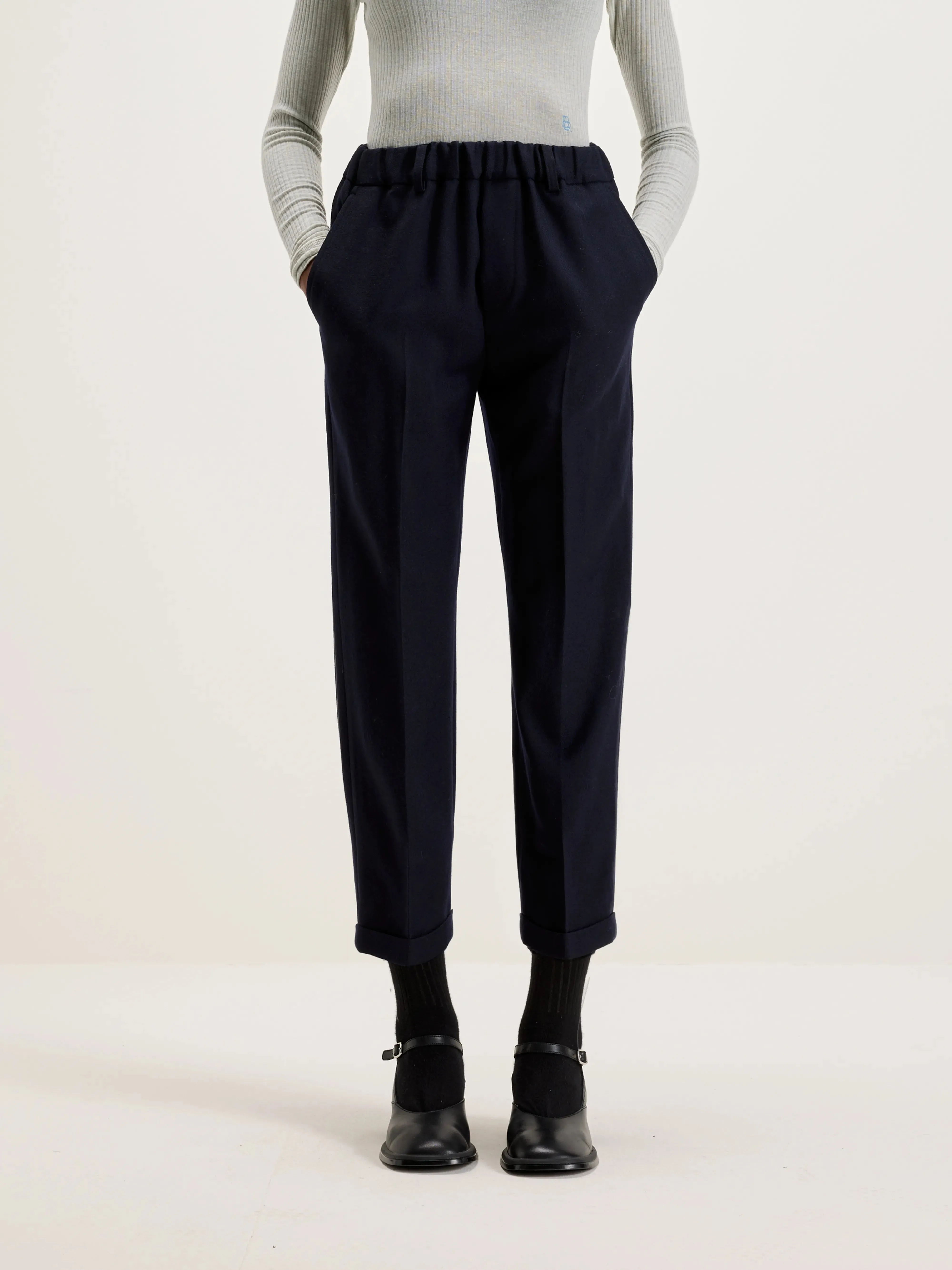 Robin Wool Pants  (242 / W / NAVY)