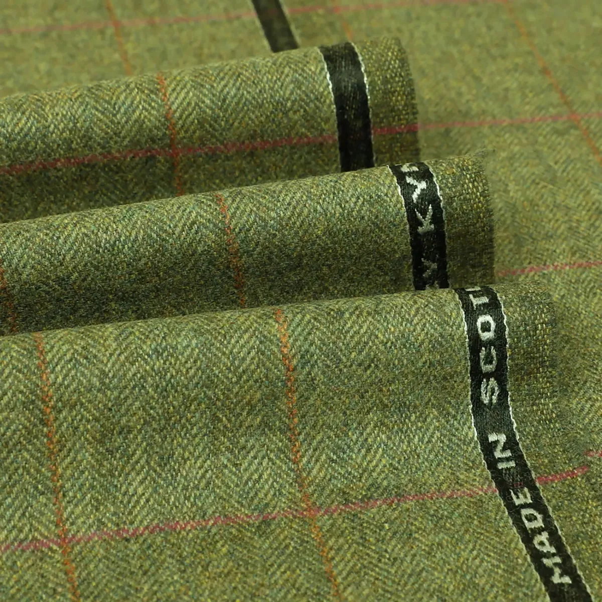 Sage Herringbone & Pink Check Wool & Cashmere Jacket