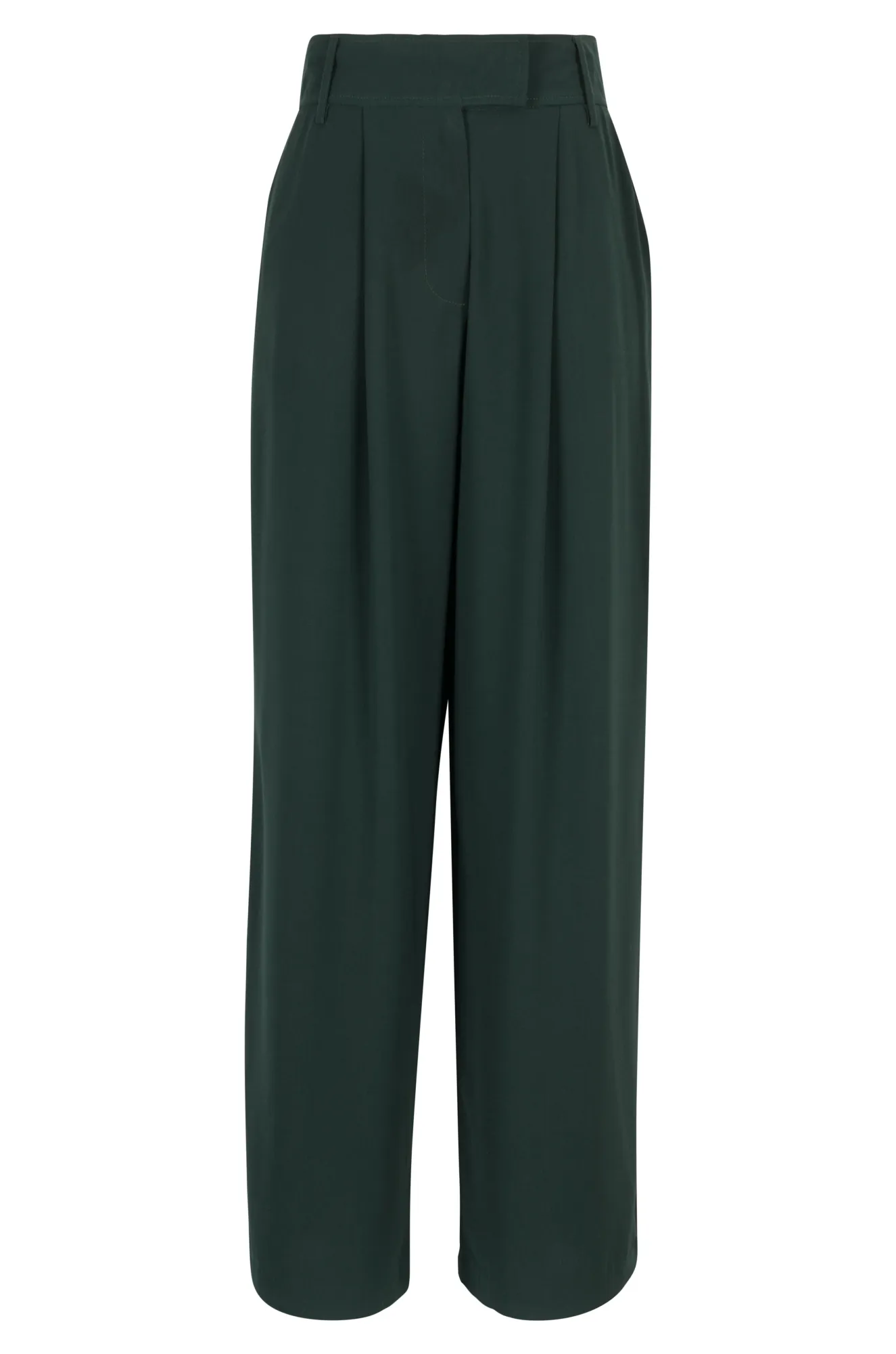 Soft Crepe wide leg Pants | Dark Emerald | 4302ZZ