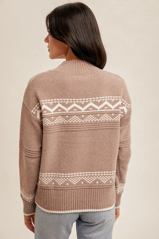 Soft Mock Nordic Sweater