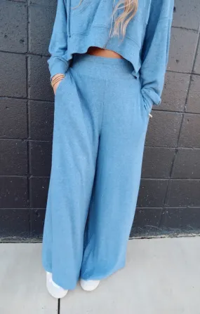 Soft Ribbed Wide Leg Pants