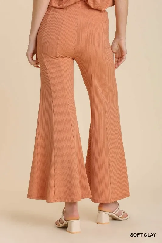 Umgee Soft Flare Bell Pants - Soft Clay