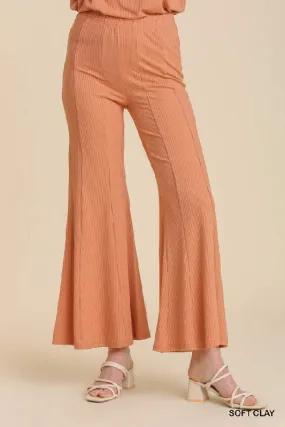 Umgee Soft Flare Bell Pants - Soft Clay