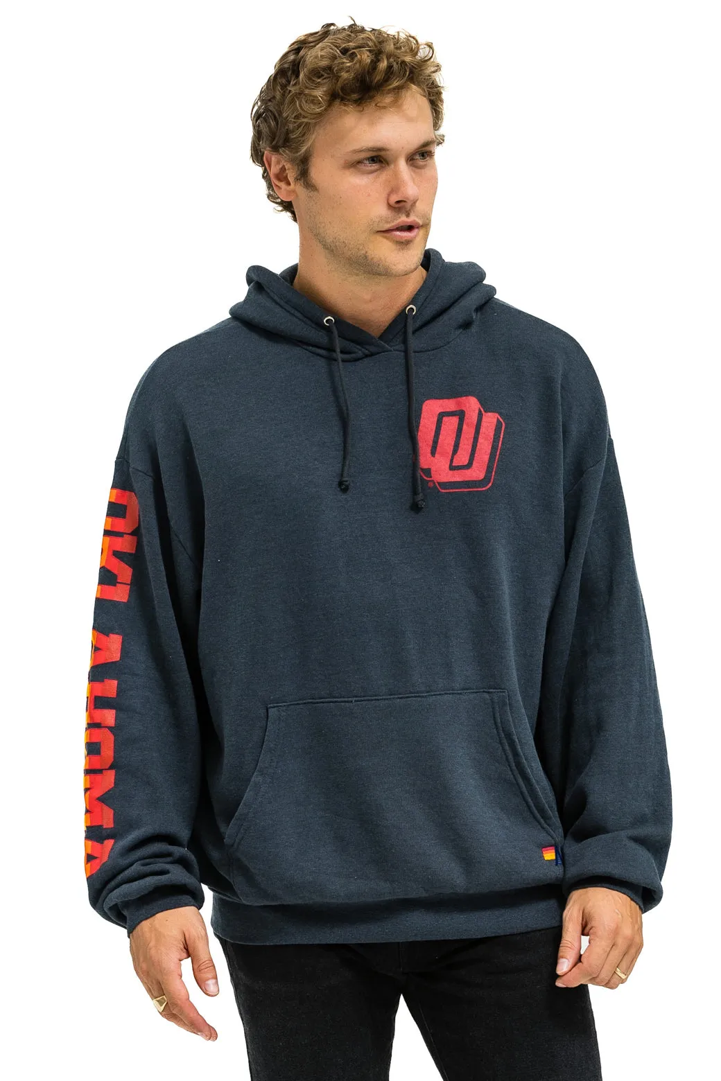 UNIVERSITY OF OKLAHOMA PULLOVER HOODIE RELAXED - CHARCOAL