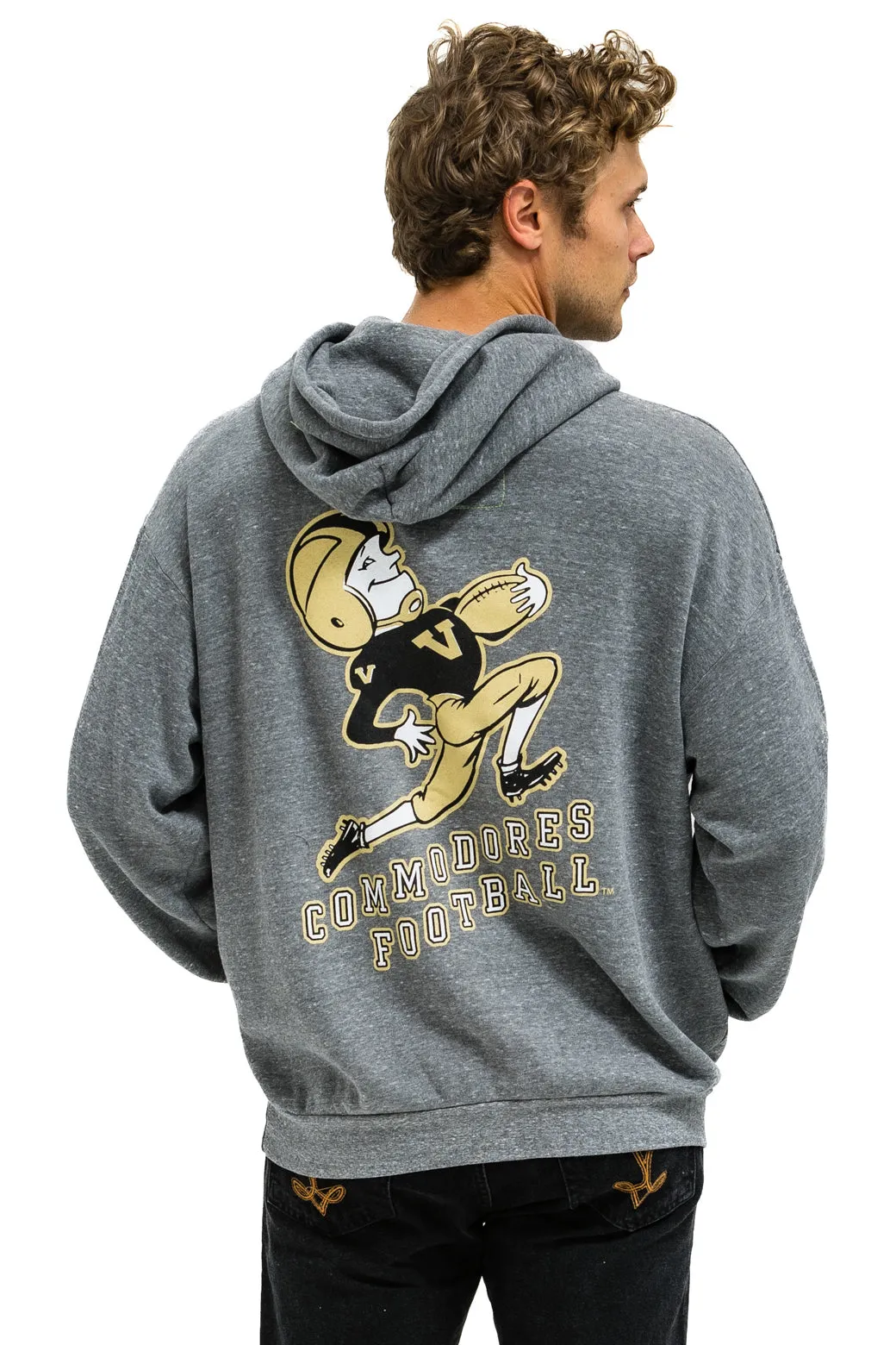 VANDERBILT COMMODORES  PULLOVER HOODIE RELAXED - HEATHER GREY