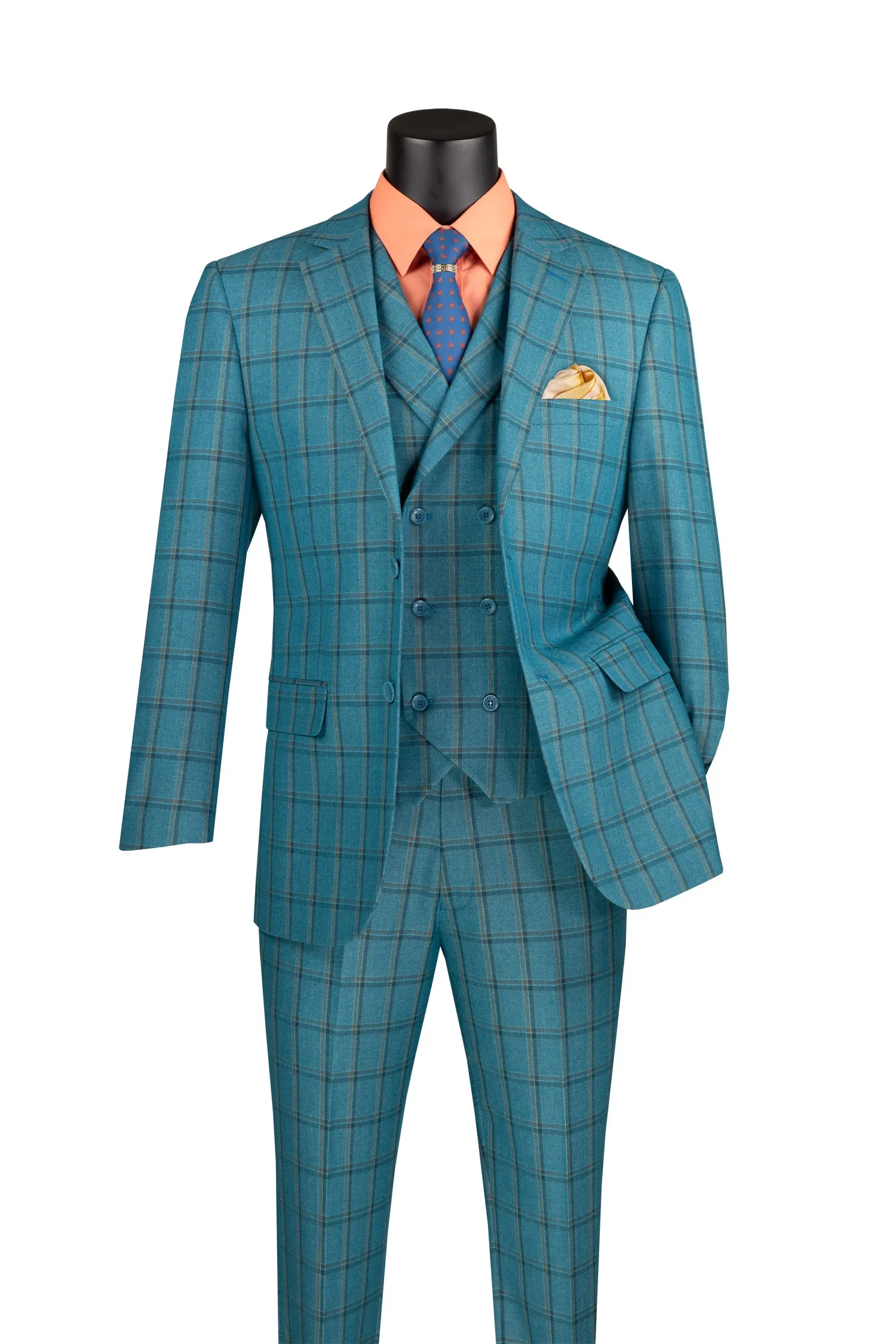 Vinci | 3pc Plaid Suit | MV2W-4